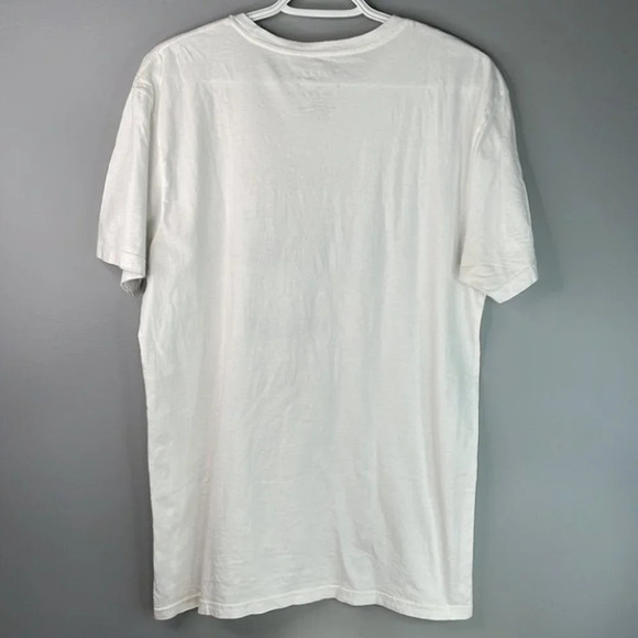 QUIKSILVER Graphic Logo T-Shirt White Crewneck Distressed Look  M - Picture 7 of 10